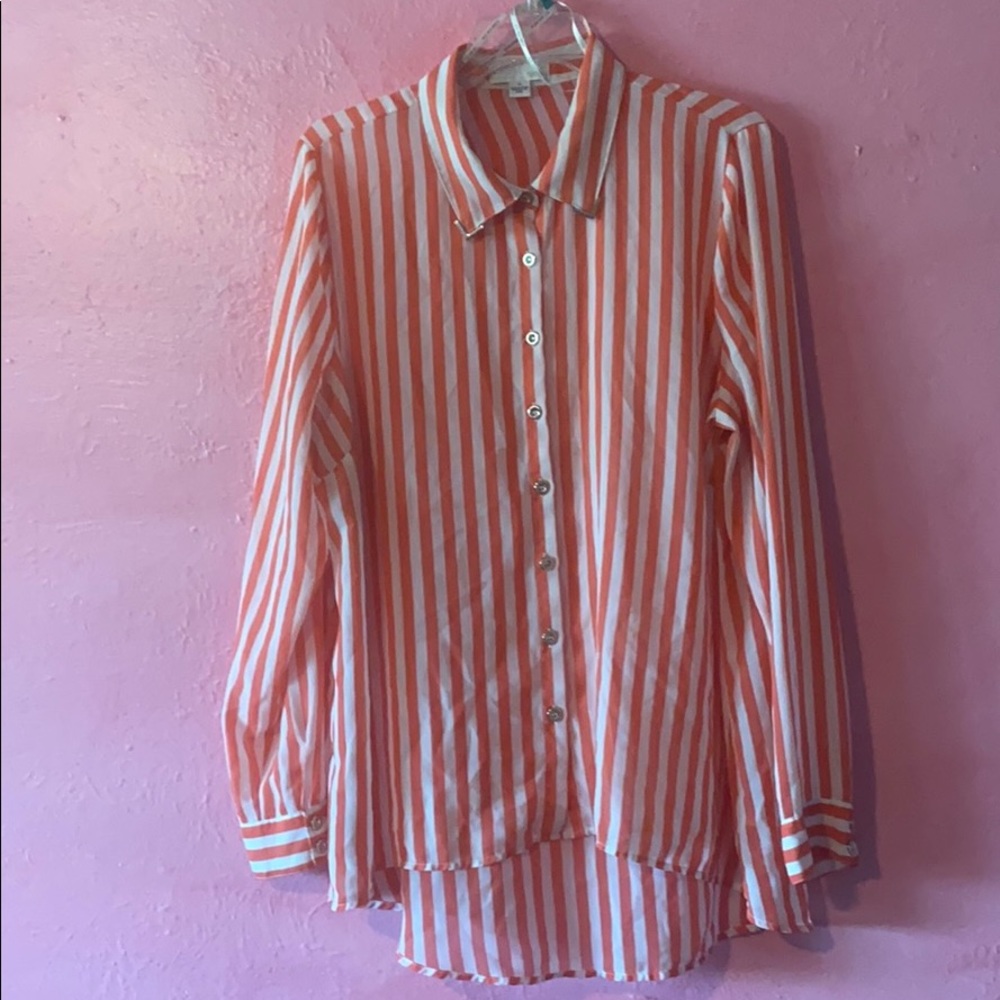 Striped plus size blouse